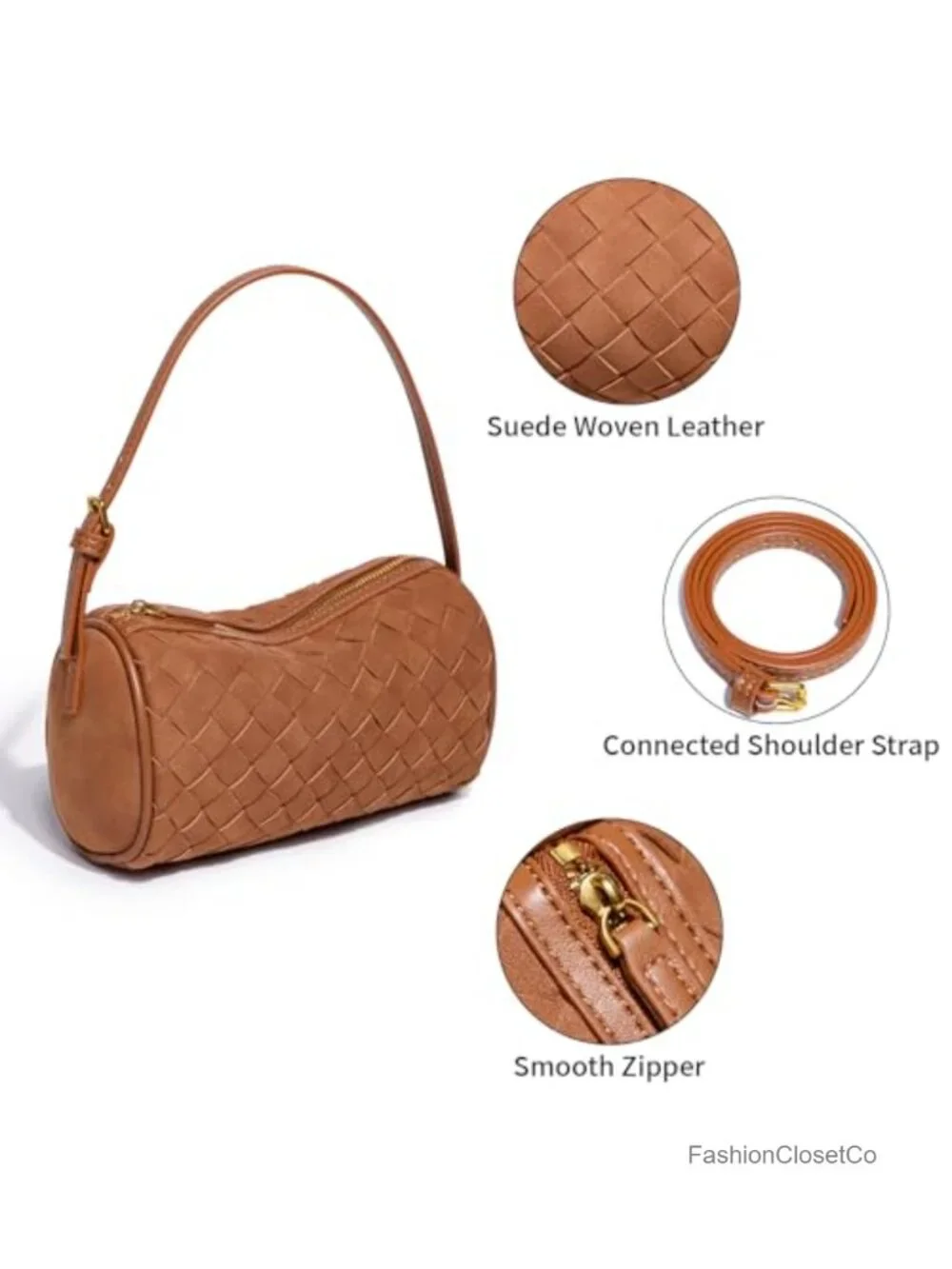 Faux Leather Suede Woven Hobo Crossbody Bag Small Mini Purse